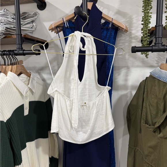 White Linen Halter Bow Top - Picture 5 of 5